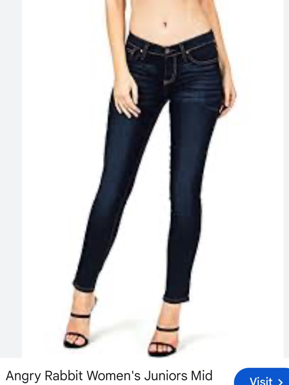 Angry Rabbit Women's Skinny Jeans - Dark Blue Wash